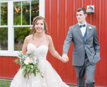 Bride and Groom Holding Hands