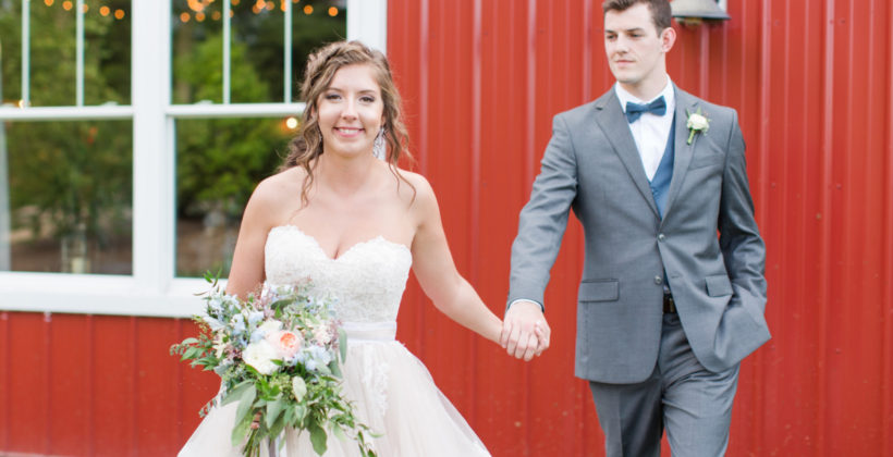 Bride and Groom Holding Hands